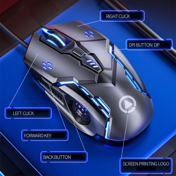 G5 RGB Gaming Mouse: Silent Precision with 3200 DPI & Colorful Backlight